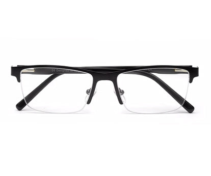 Half Rim Rectangle Glossy Black Colour Frame for Men