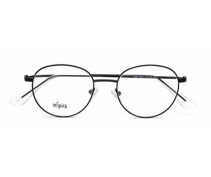 Full-Rim Round Black Spectacles