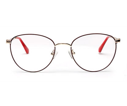 Full Rim Red Cateye Round Specs Frame for Women