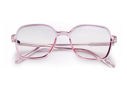 Pink Square Full Rim Acetate Glass Frame for Women