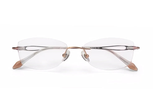 Zenith Titanium Rimless Cateye Metallic Pink Spectacle Frame