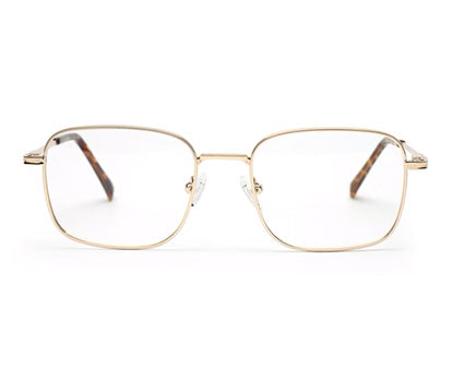 UNISEX GOLDEN SQUARE FRAME WITH TORT TEMPLE