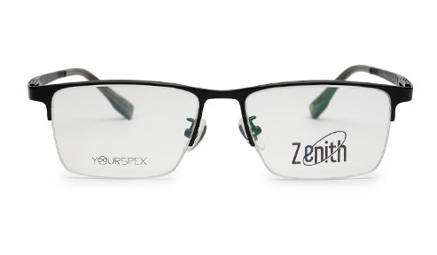 Zenith Titanium Half-Rimmed Black Frame