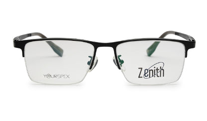 Zenith Titanium Half-Rimmed Black Frame