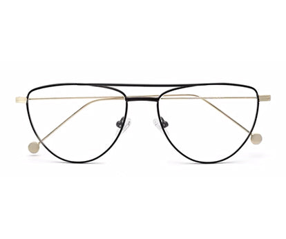 Half-Moon Spectacle Frames with Gold Temple