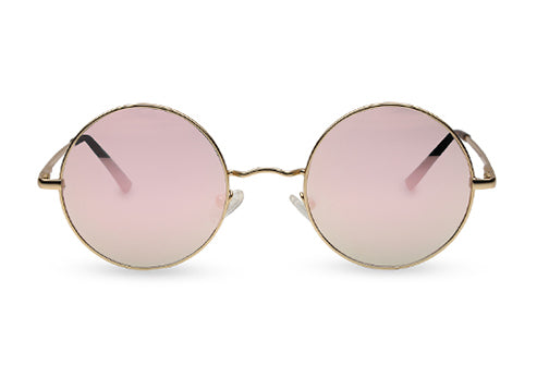 Peach Green Mirror Metal UV Sunglasses