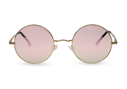 Peach Green Mirror Metal UV Sunglasses