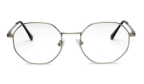 Stylish Hexagon Silver Spectacles