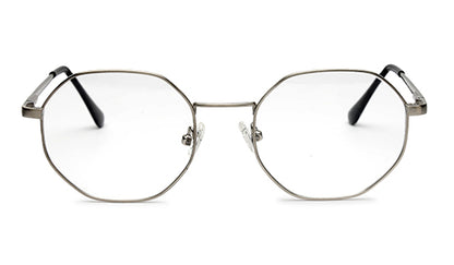 Stylish Hexagon Silver Spectacles