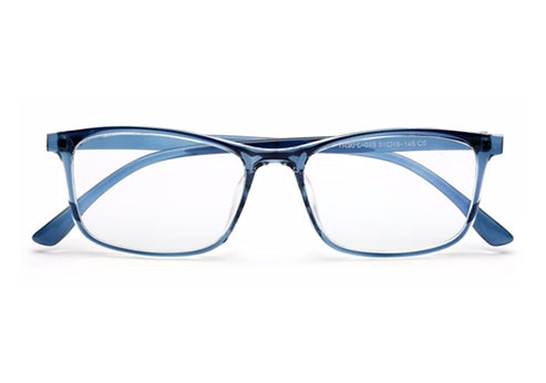Blue Transparent Rectangle Eyeglasses for Men and Women