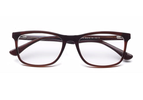 Dark Brown Rectangle Full Rim Acetate Eyeglass Frame for Men