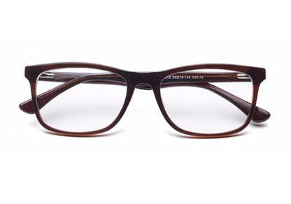 Dark Brown Rectangle Full Rim Acetate Eyeglass Frame for Men