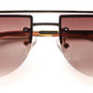 Gradient Brown Half Oval UV Sunglass