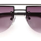 Gradient Black Half Oval UV Sunglass