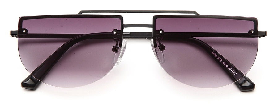 Gradient Black Half Oval UV Sunglass