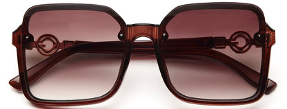 Gradient Brown Large Squared UV Sunglass
