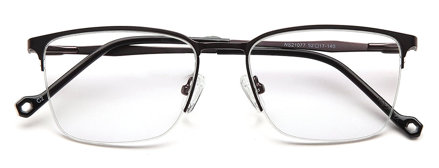 Gunmetal Wayfarer Half Rim Frame for Unisex