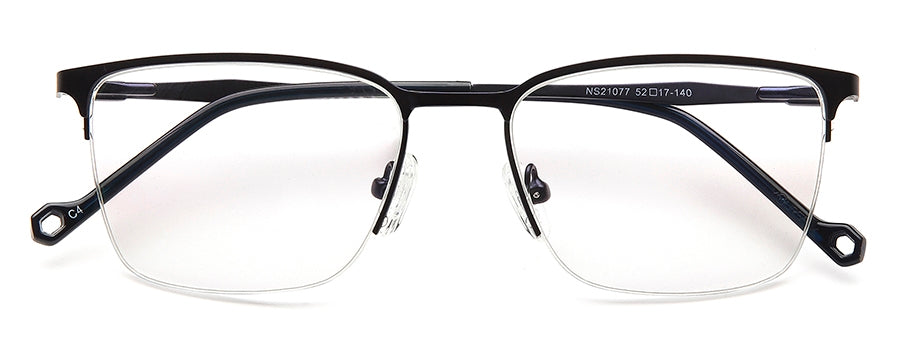 Dark Blue Wayfarer Half Rim Metal Frame for Unisex