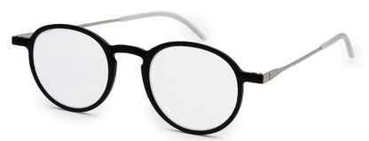 Black Oval Full Rim Metal Frame - Reading Eyeglasses