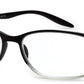 Black Rectangle Half Rim Acetate Frame - Reading Eyeglasses