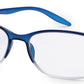 Blue Rectangle Half Rim Acetate Frame - Reading Eyeglasses