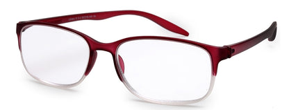 Wine Rectangle Half Rim Acetate Frame - Reading Eyeglasses