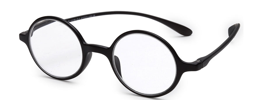 Black Round Full Rim Acetate Frame - Reading Eyeglasses