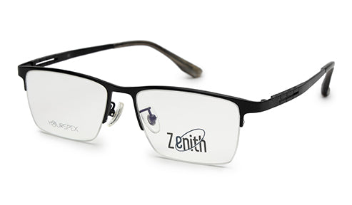 Zenith Titanium Half-Rimmed Black Frame