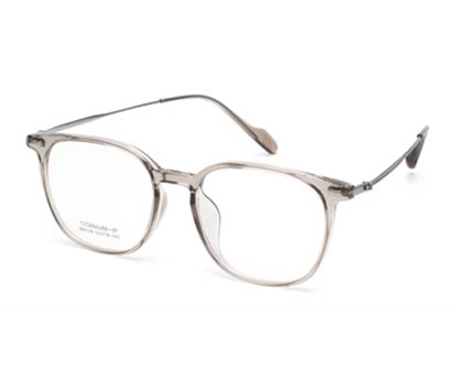 Trendy Titanium Transparent Mens Clear Frame Glasses with Silver Temple
