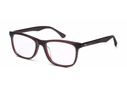 Dark Brown Rectangle Full Rim Acetate Eyeglass Frame for Men