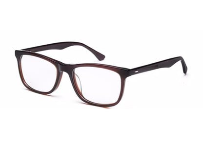 Dark Brown Rectangle Full Rim Acetate Eyeglass Frame for Men