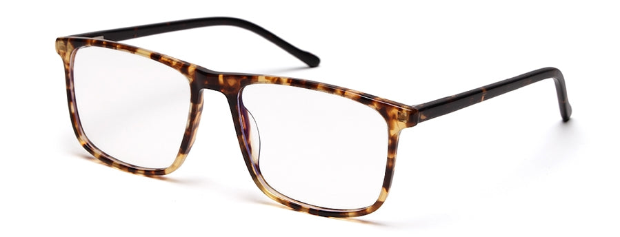 Brown Tortoise Square Shaped Acetate Eyeglasses Frames for Men