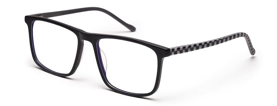 Checkers Square Shaped Acetate Eyeglasses Frames for Men