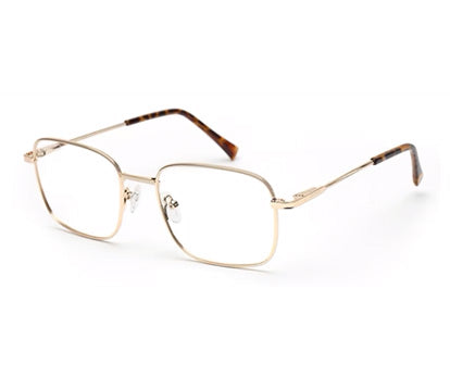 UNISEX GOLDEN SQUARE FRAME WITH TORT TEMPLE