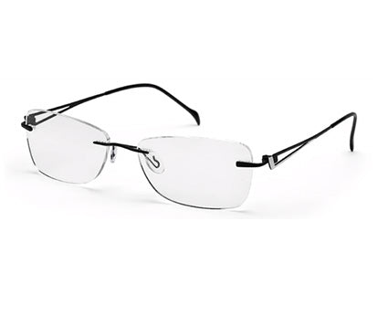 Black Rectangle Rimless Metal Frame for Men & Women