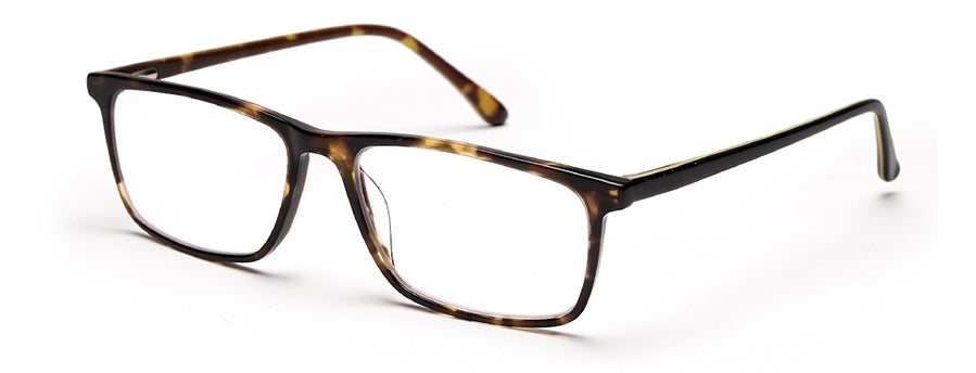 Brown Tortoise Rectangular Acetate Eyeglass Frame for Men