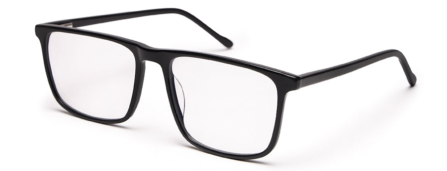 Black Square Shaped Acetate Eyeglasses Frames for Men