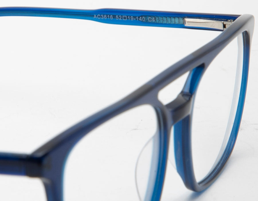 Blue MOD Aviator Style Acetate Eyeglasses Frames for Men & Women