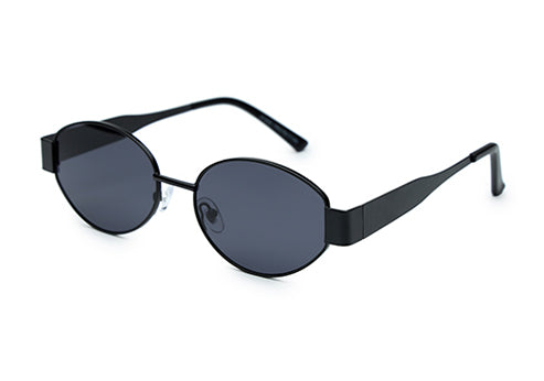 Black Polarized Oval UV Sunglass