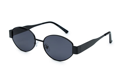 Black Polarized Oval UV Sunglass