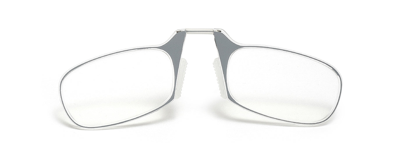 Grey Nose clip Reading eyeglasses with case