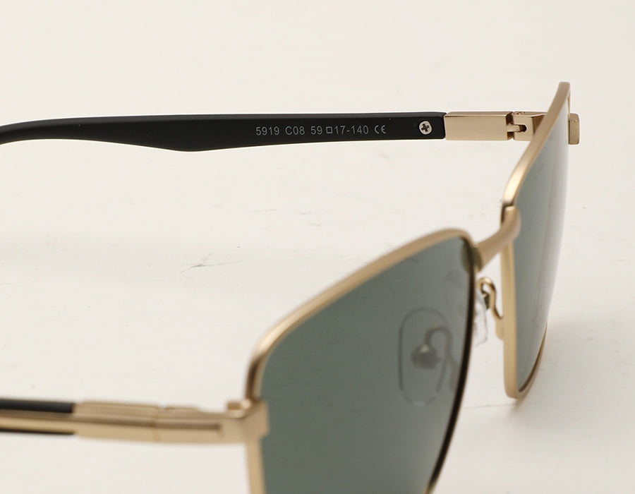 Gold Rectangle Shaped UV Sunglass