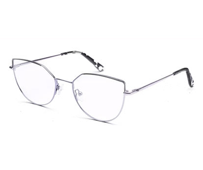 Silver Cateyes Full Rim Metal Spectacles Frames for Women