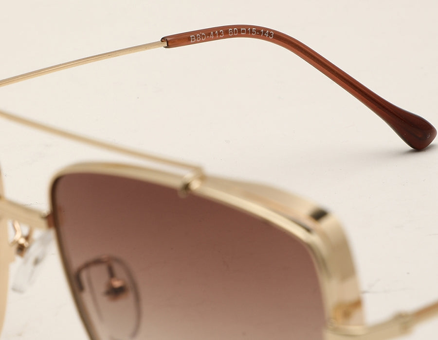 Gradual Brown Square Shaped UV Sunglass