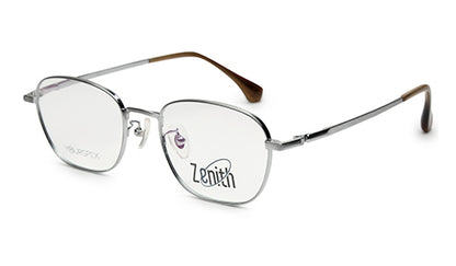 Zenith Titanium Silver Square Spectacles