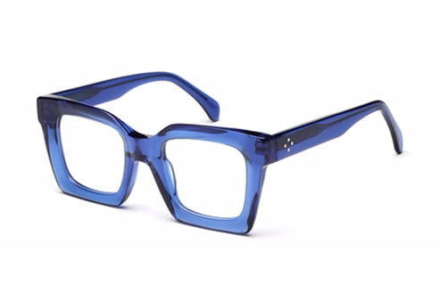 Thick Blue Square Full Rim Acetate Frame