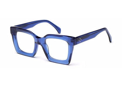 Thick Blue Square Full Rim Acetate Frame