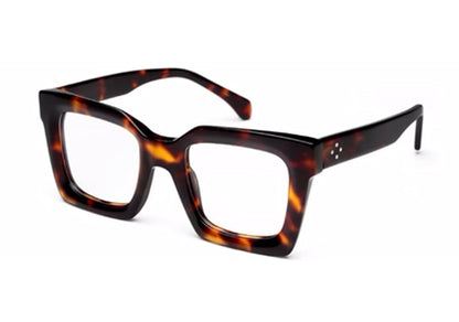 Thick Brown Tort Square Full Rim Acetate Frame for Men & Women