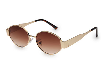 Gold Polarized Oval UV Sunglass