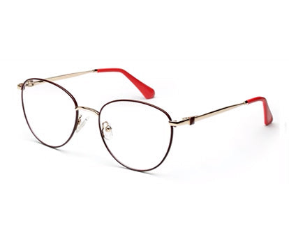 Full Rim Red Cateye Round Specs Frame for Women